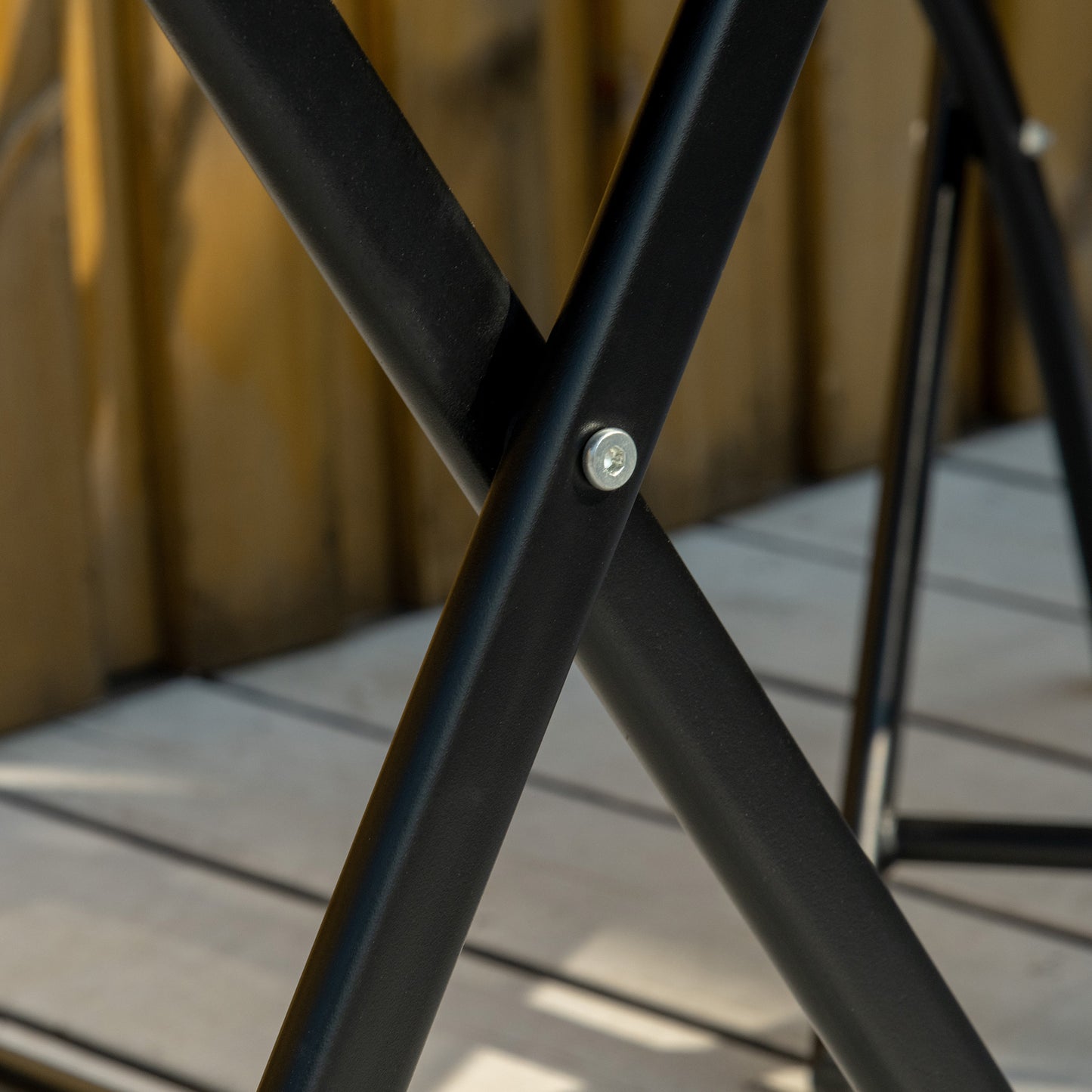 3 Pieces Patio Table and Chairs, Folding Patio Table and 2 Chairs, Outdoor Furniture Set for Backyard and Porch, Black