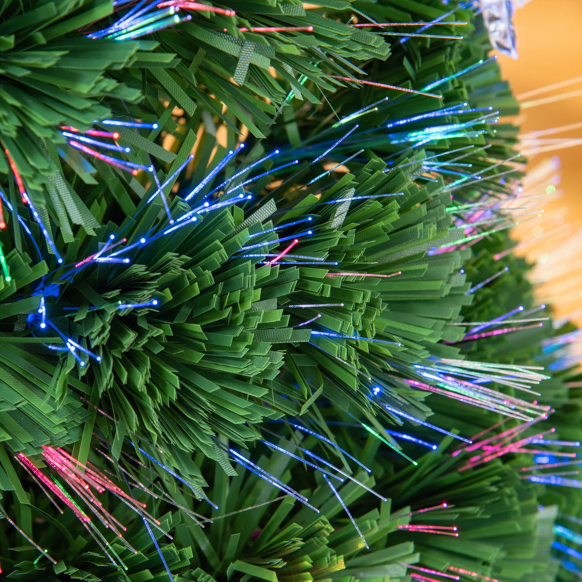 4ft Pre-Lit Fibre Optic Christmas Tree with Multicolour LEDs, Bows & Star