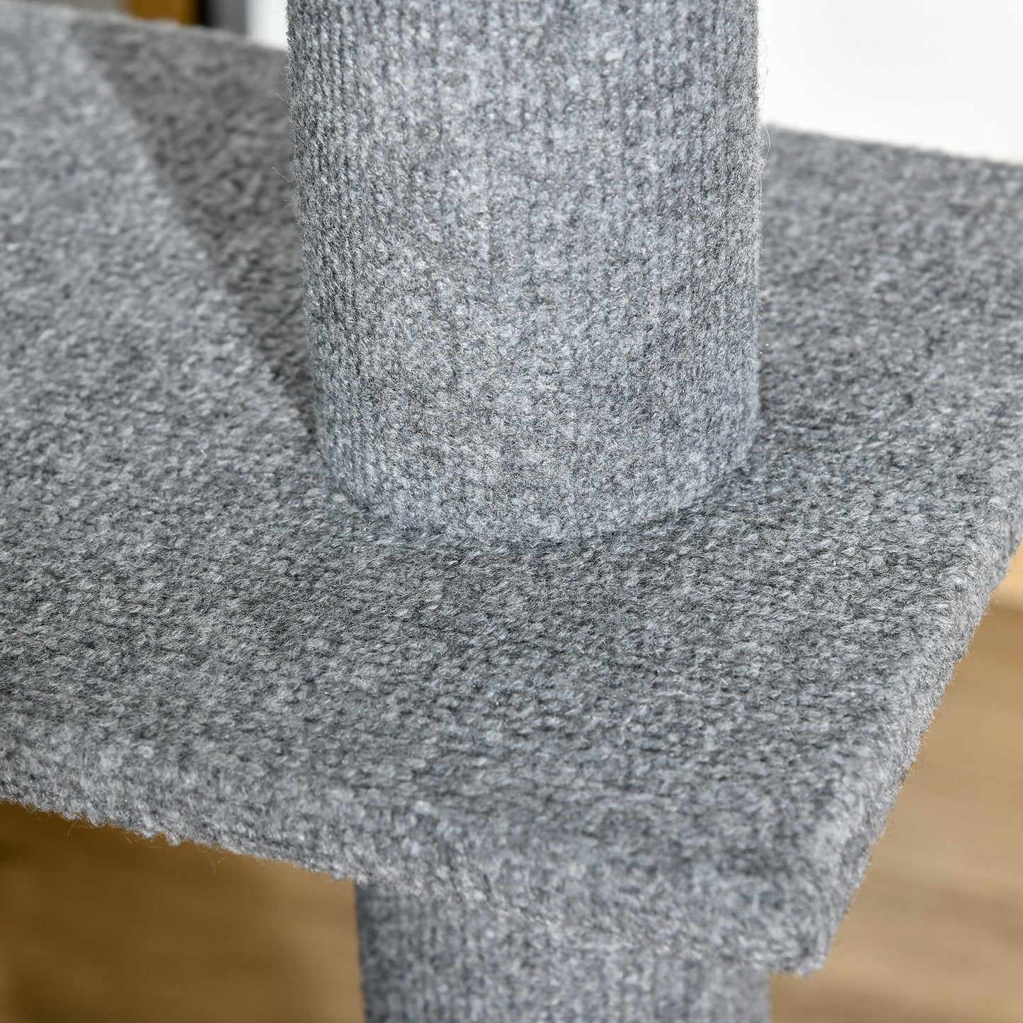 260cm Floor To Ceiling Cat Tree for Indoor Cats w/ Three Platforms Activity Centre - Grey