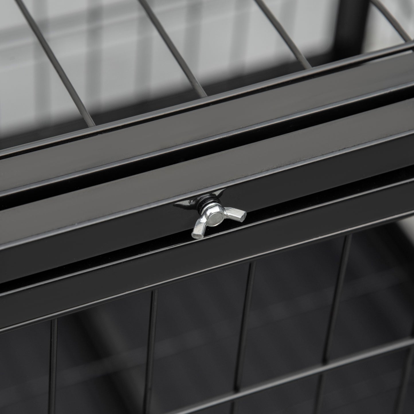 38" Heavy Duty Metal Dog Crate Pet Cage with Tray Wheeled Dog Kennel - Black (Medium)