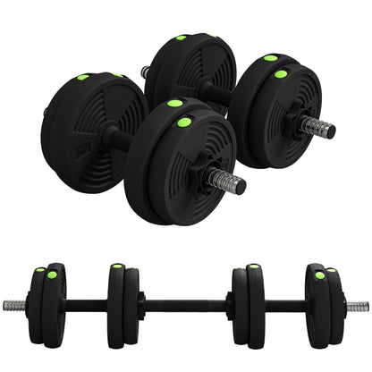 15KG Adjustable Dumbbells Weight Barbell & Dumbbells Set, Free Weights Set for Home Gym Strength Training