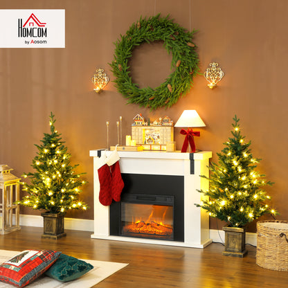 2 Pcs 4ft Artificial Christmas Tree with Lights, Pot, Realistic Tips