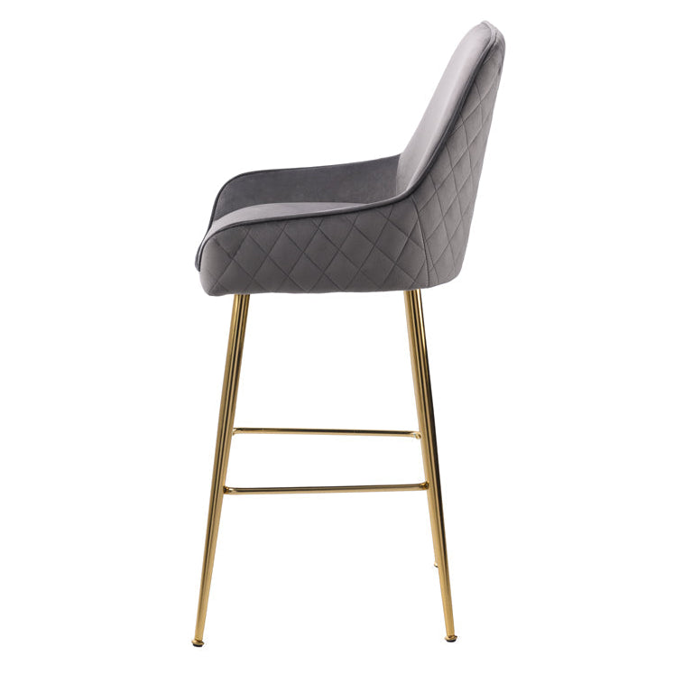 Watson Bar Stool - Storm Grey - Brass