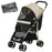 Oxfoad Pet Stroller for Small Minature Dogs with Rain Cover Khaki