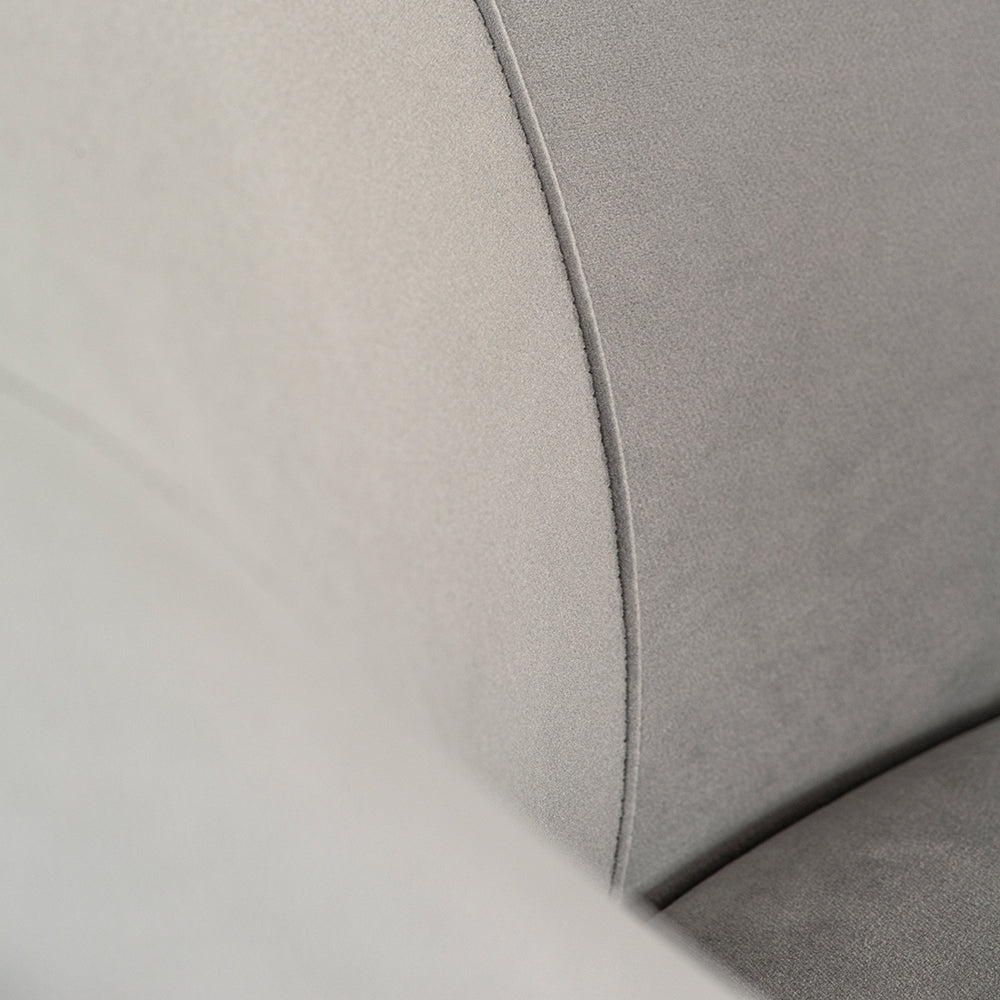Equinox Six Seat Sofa – Dove Grey – Polished Chrome Base