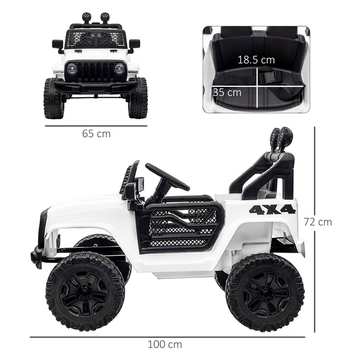 12V Kids Electric Ride On Car Truck Off-road Toy W/ Remote Control White