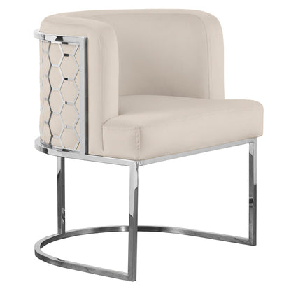 Loretta Table and 6 Alveare Silver Chairs - Chalk