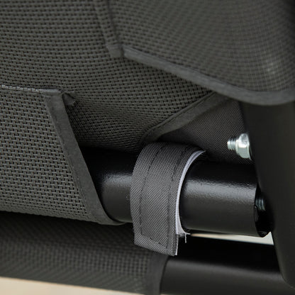 2 Seater Garden Swing Chair Outdoor Hammock Bench with Steel Frame Adjustable Tilting Canopy for Patio, Grey