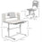 ZONEKIZ Height Adjustable Kids Study Table and Chair Set, with Drawer, Storage Shelf, 80 x 54.5 x 104 cm, Grey