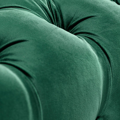 Grosvenor Two Seat Sofa - Bottle Green - Brushed Silver