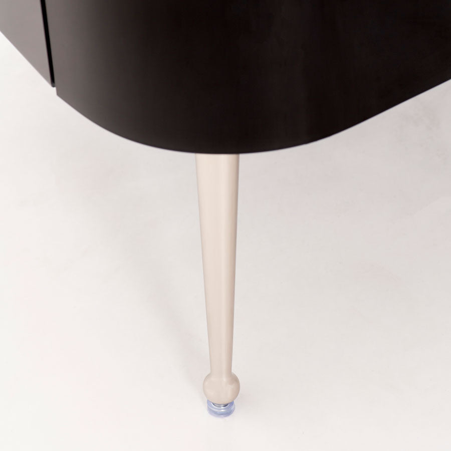 Mason Black Glass Coffee Table – Shiny Silver Legs