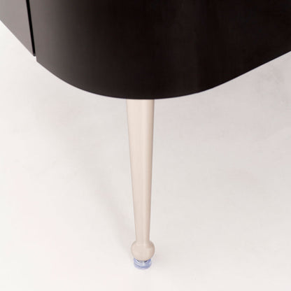 Mason Black Glass Coffee Table – Shiny Silver Legs