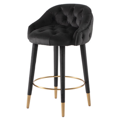 Sophia Counter Stool – Black - Brass Caps