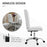 Curved Back Home Office Chair with Adjustable Height, White