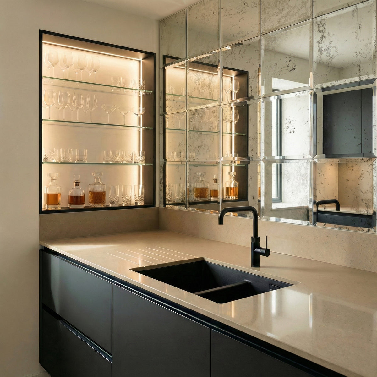Mirrored Vintage Effect Square Wall Tiles Pack