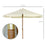 3.3(m) Patio Umbrella, Garden Parasol, Outdoor Sun Shade Canopy with 8 Bamboo Ribs, Ruffles and Wood Pole, Beige