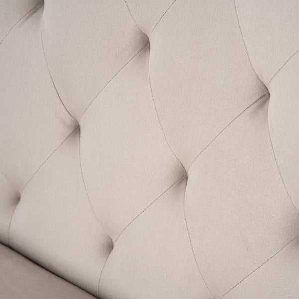 Torino Bench – Taupe – Walnut Legs