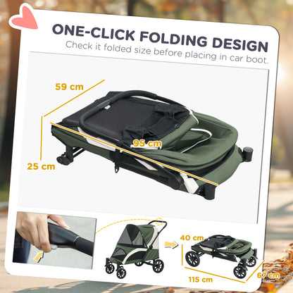 3 in 1 Pet Stroller with Detachable Carrier for Mini Dogs, Black
