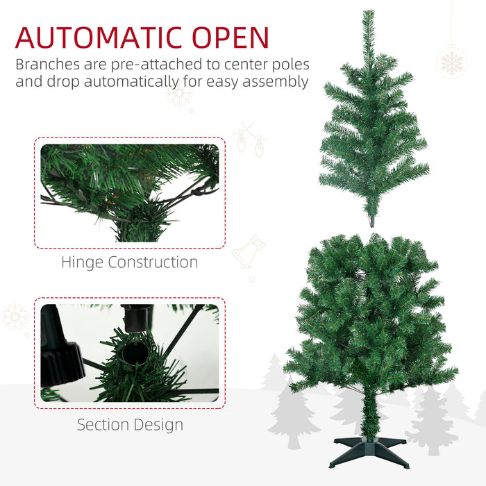 5ft Artificial Decorated Christmas Tree with LED Lights, Auto Open