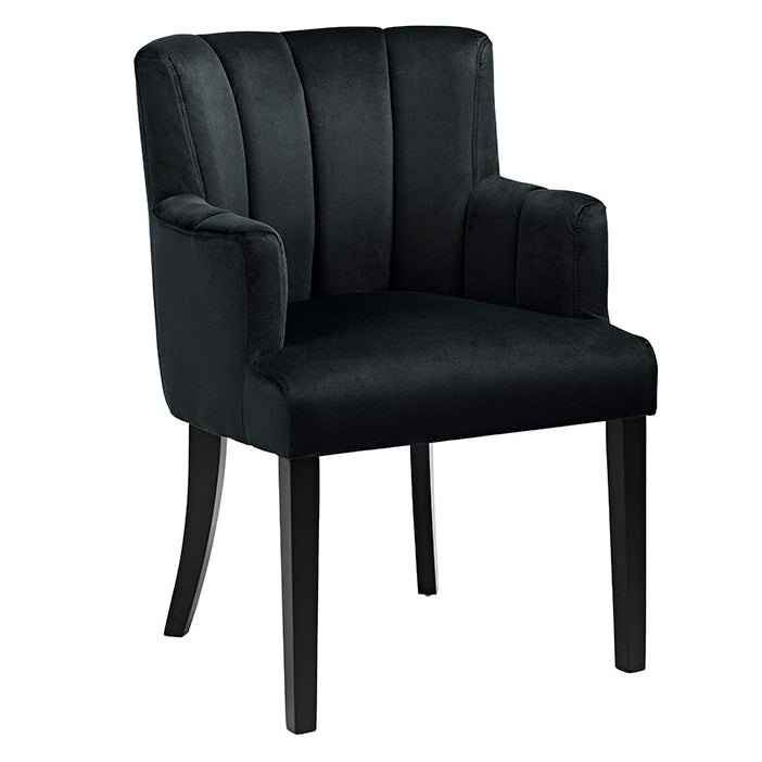 Hatfield Carver Chair - Black Velvet