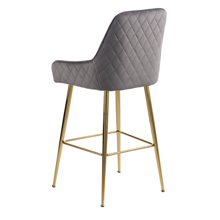 Watson Bar Stool - Storm Grey - Brass