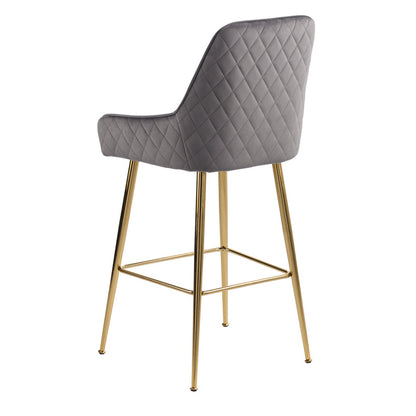 Watson Bar Stool - Storm Grey - Brass