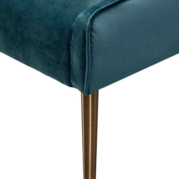 Mason Dining Chair Peacock - Brushed Gold Legs
