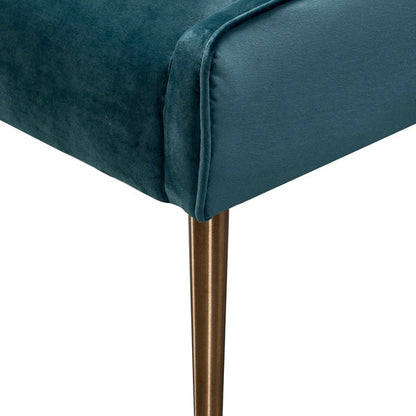 Mason Dining Chair Peacock - Brushed Gold Legs