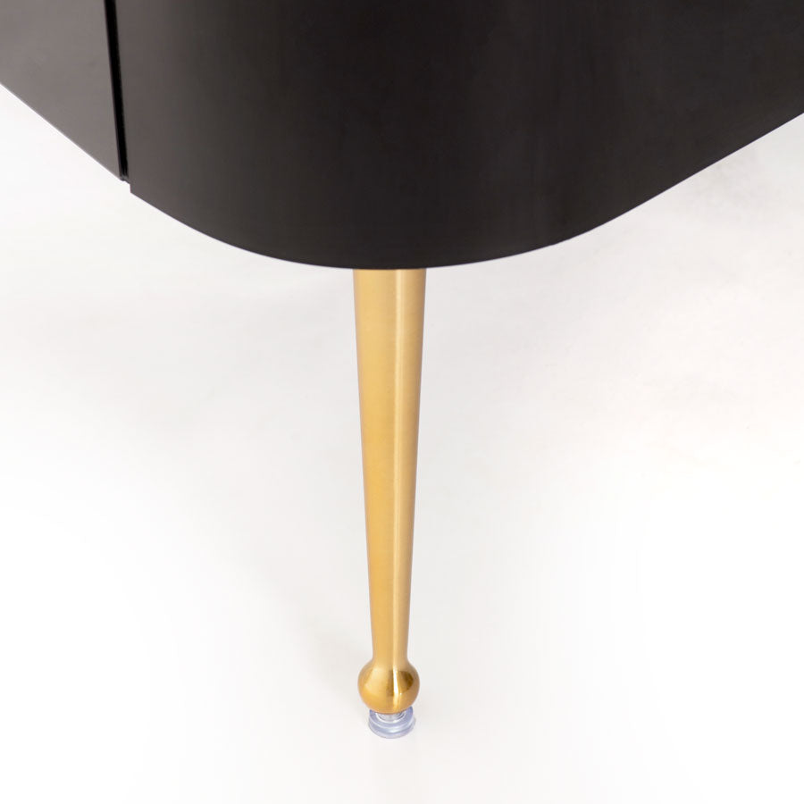 Mason Black Glass Coffee Table – Brushed Gold Legs