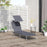 Reclining Chair Sun Lounger Folding Lounger Seat with Sun Shade Awning Beach Garden Outdoor Patio Recliner Adjustable (Grey)