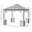 3 x 3 M Garden Gazebo Patio Party Tent Shelter Outdoor Canopy Double Tier Sun Shade Metal Frame Grey