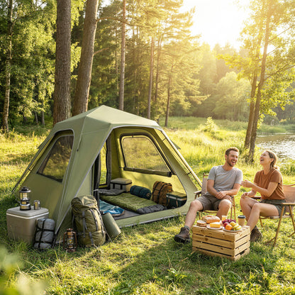 Pop Up Tent Waterproof Camping Tents 2-3 People Green