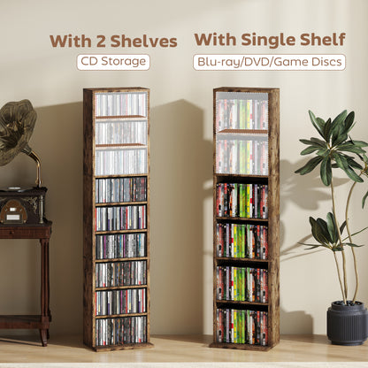 260 CD Storage Unit 120 DVD Storage Tower with 9 Compartments