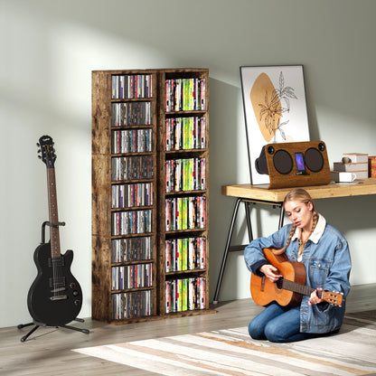 260 CD Storage Unit 120 DVD Storage Tower with 9 Compartments