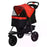 Oxford Cloth Folding 3-Wheel Pet Stroller Dog Trolley Red/Black