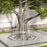 Outdoor Garden Metal Round Tree Bench Seat Diameter 160cm Height 90cm Silver