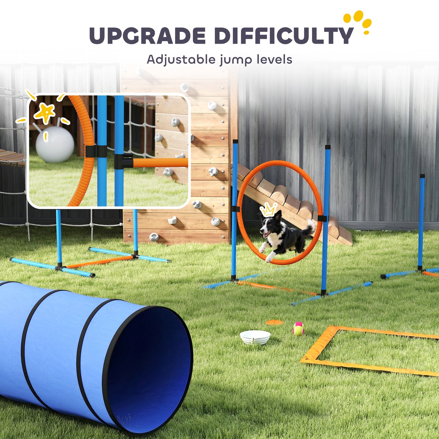 Dog Agility Training Equipment, 8PCS Agility Training Set for Garden
