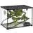 Glass Reptile Terrarium with Thermometer, Decor Kit, Heated - Black