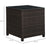 Rattan Garden Furniture Side Table Patio Frame Tempered Glass New (Brown)