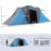 Large Camping Tent Tunnel Tent with 2 Bedroom and Living Area, 2000mm Waterproof, Portable with Bag for 4-6 Man, Blue