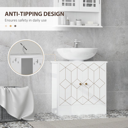 Bathroom Under Sink Cabinet for Basin with or without Pedestal White