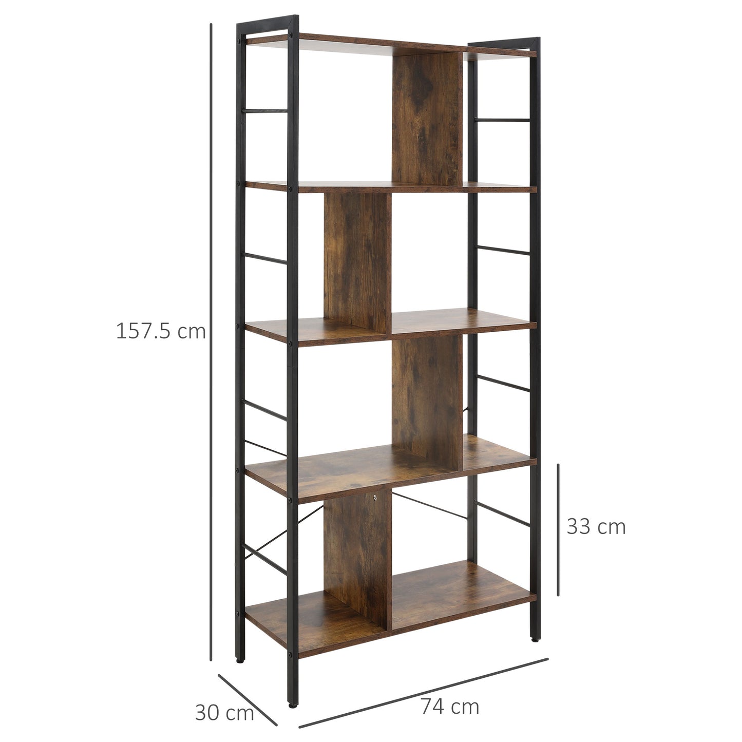 Industrial Storage Shelf Bookcase Closet Floor Standing Display Rack