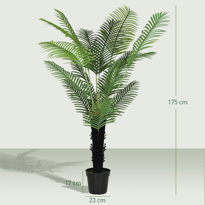 175cm Artificial Areca Palm Tree with PE Leaves and Flocked Soil