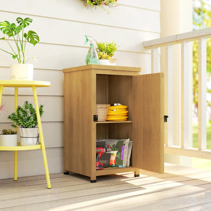 Wooden Garden Shed, Garden Tool Storage Shed with Shelf Brown