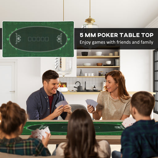 120 x 60 cm Poker Mat 6 Player Water-Resistant, Green