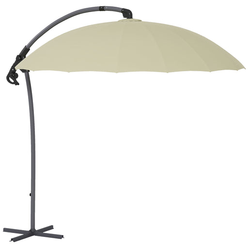 2.7m Cantilever Parasol, with Cross Base - Beige