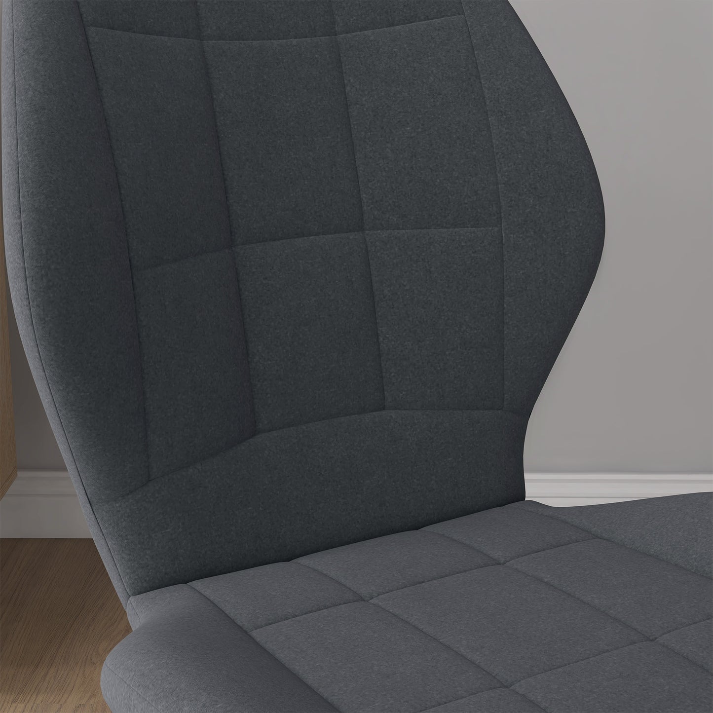 Modern Style Kitchen Chairs Set of 4 with Flannel Upholstered, Dark Grey