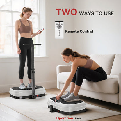 Vibration Plate with Adjustable Handle, Auto or Manual Speeds