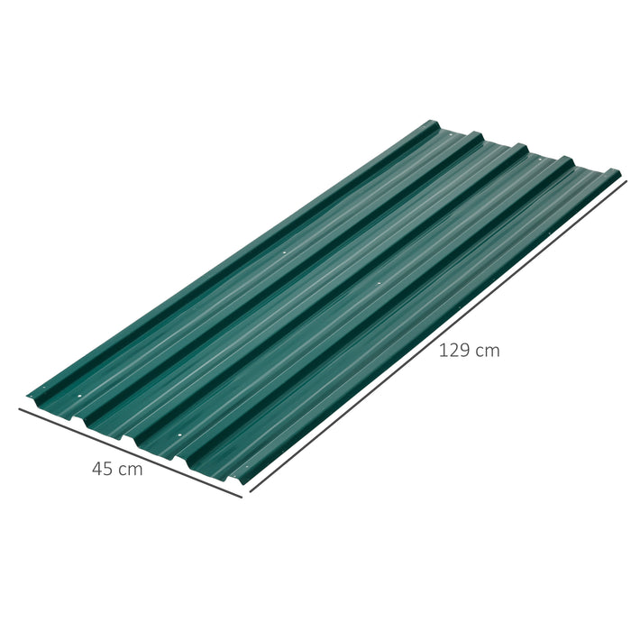 Pack of 12 Metal Roofing Sheets for Greenhouse and Shed, Green