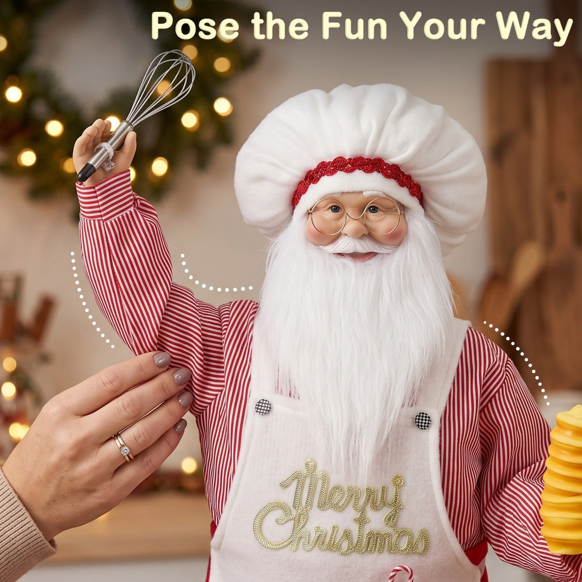4ft Christmas Singing Cooking Santa Claus with Head Moving
